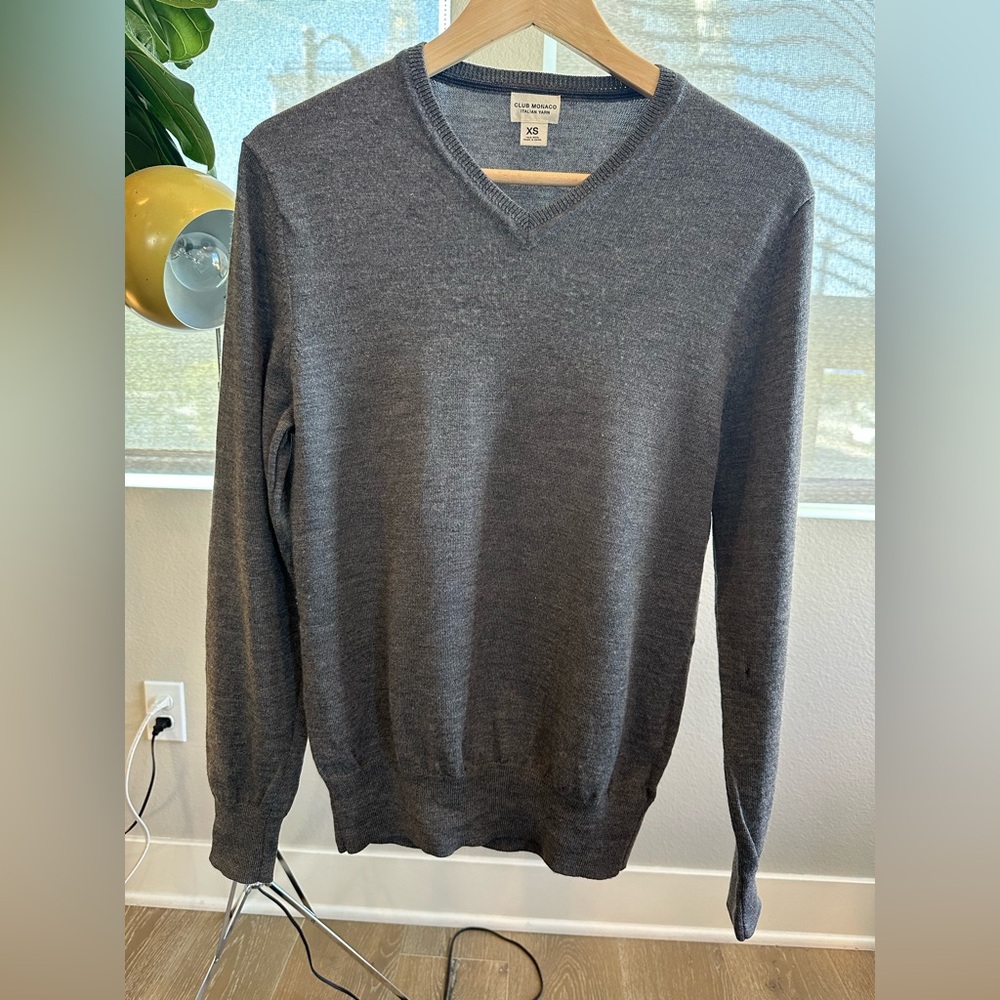 Club Monaco Charcoal V-Neck Sweater